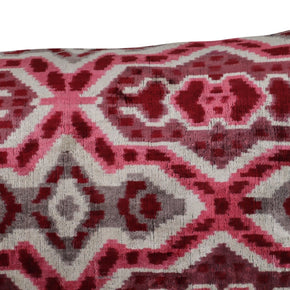 Canvello Pink Gray Handmade 16x24 Silk Velvet Pillow, Organic Veg Dyed, Down/Feather Filled