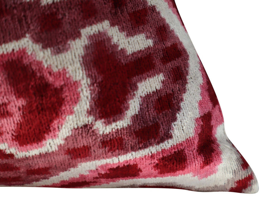 Canvello Pink Gray Handmade 16x24 Silk Velvet Pillow, Organic Veg Dyed, Down/Feather Filled