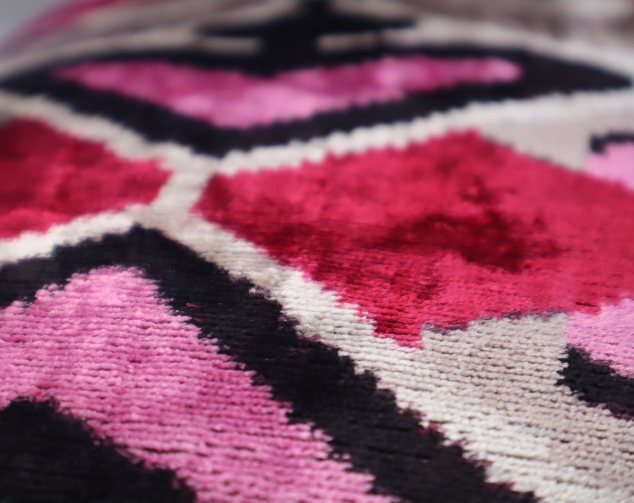 Canvello Pink Gray Handmade 16x24 Silk Velvet Pillow, Organic Veg Dyed, Down/Feather Filled