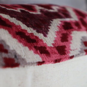 Canvello Pink Gray Handmade 16x24 Silk Velvet Pillow, Organic Veg Dyed, Down/Feather Filled