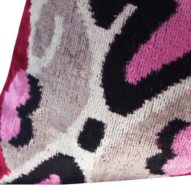 Canvello Pink Gray Handmade 16x24 Silk Velvet Pillow, Organic Veg Dyed, Down/Feather Filled