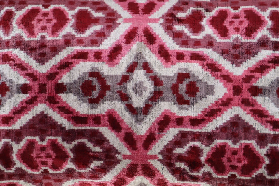 Canvello Pink Gray Handmade 16x24 Silk Velvet Pillow, Organic Veg Dyed, Down/Feather Filled