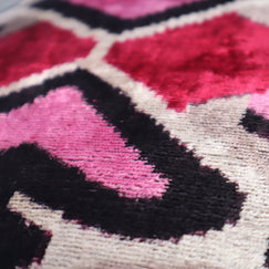 Canvello Pink Gray Handmade 16x24 Silk Velvet Pillow, Organic Veg Dyed, Down/Feather Filled