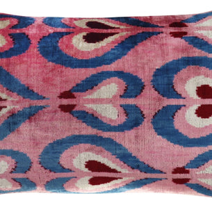 Canvello Pink Handmade 16x24 Silk Velvet Pillow, Organic Veg Dyed, Down/Feather Filled