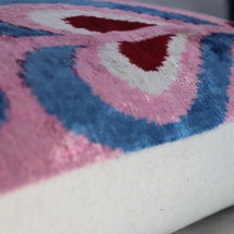 Canvello Pink Handmade 16x24 Silk Velvet Pillow, Organic Veg Dyed, Down/Feather Filled