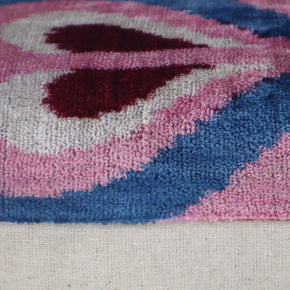 Canvello Pink Handmade 16x24 Silk Velvet Pillow, Organic Veg Dyed, Down/Feather Filled