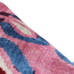 Canvello Pink Handmade 16x24 Silk Velvet Pillow, Organic Veg Dyed, Down/Feather Filled
