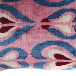 Canvello Pink Handmade 16x24 Silk Velvet Pillow, Organic Veg Dyed, Down/Feather Filled