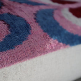 Canvello Pink Handmade 16x24 Silk Velvet Pillow, Organic Veg Dyed, Down/Feather Filled