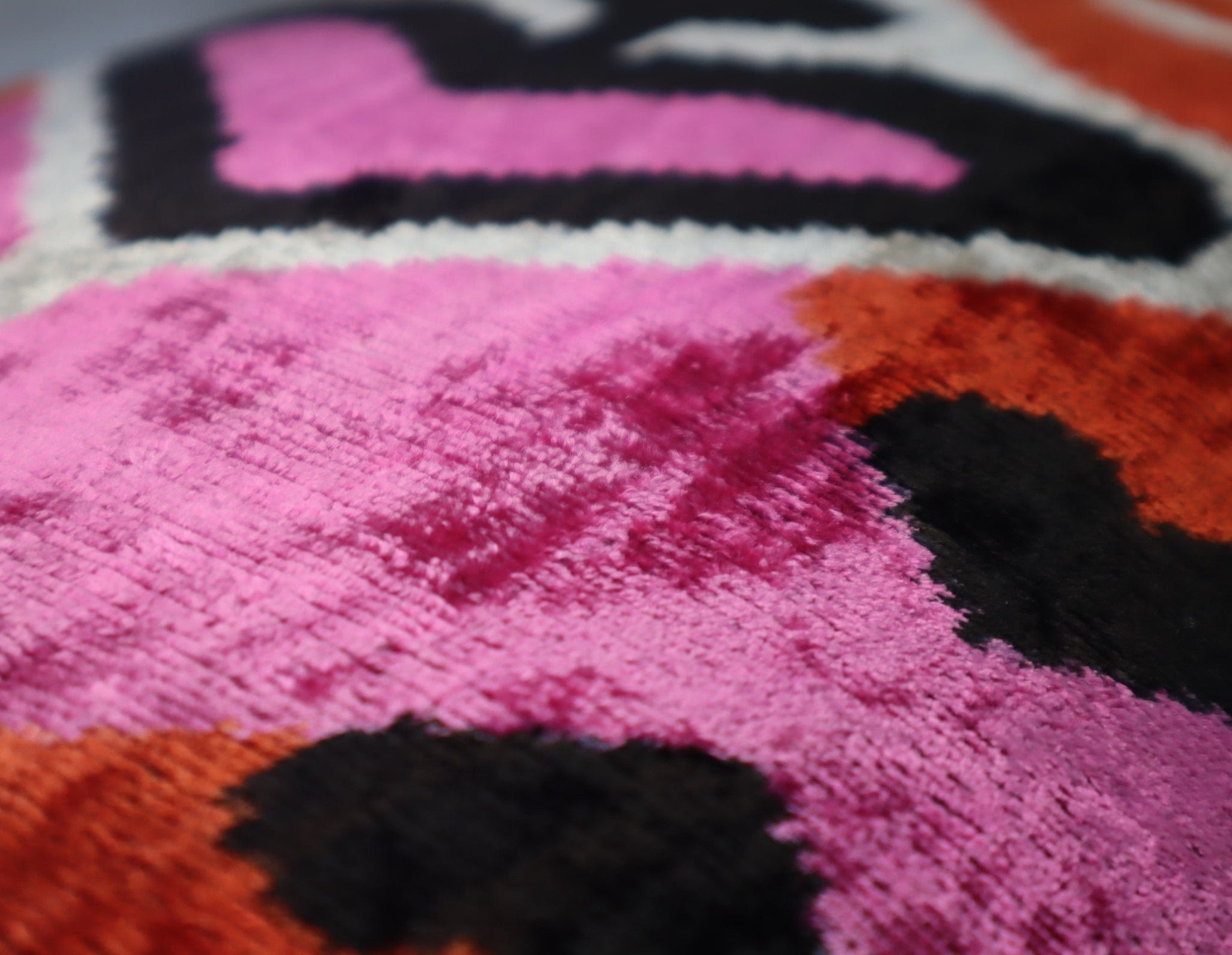 Canvello Pink Orange Handmade 16x24 Silk Velvet Pillow, Organic Veg Dyed, Down/Feather Filled