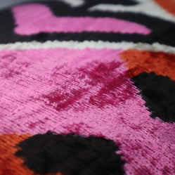 Canvello Pink Orange Handmade 16x24 Silk Velvet Pillow, Organic Veg Dyed, Down/Feather Filled