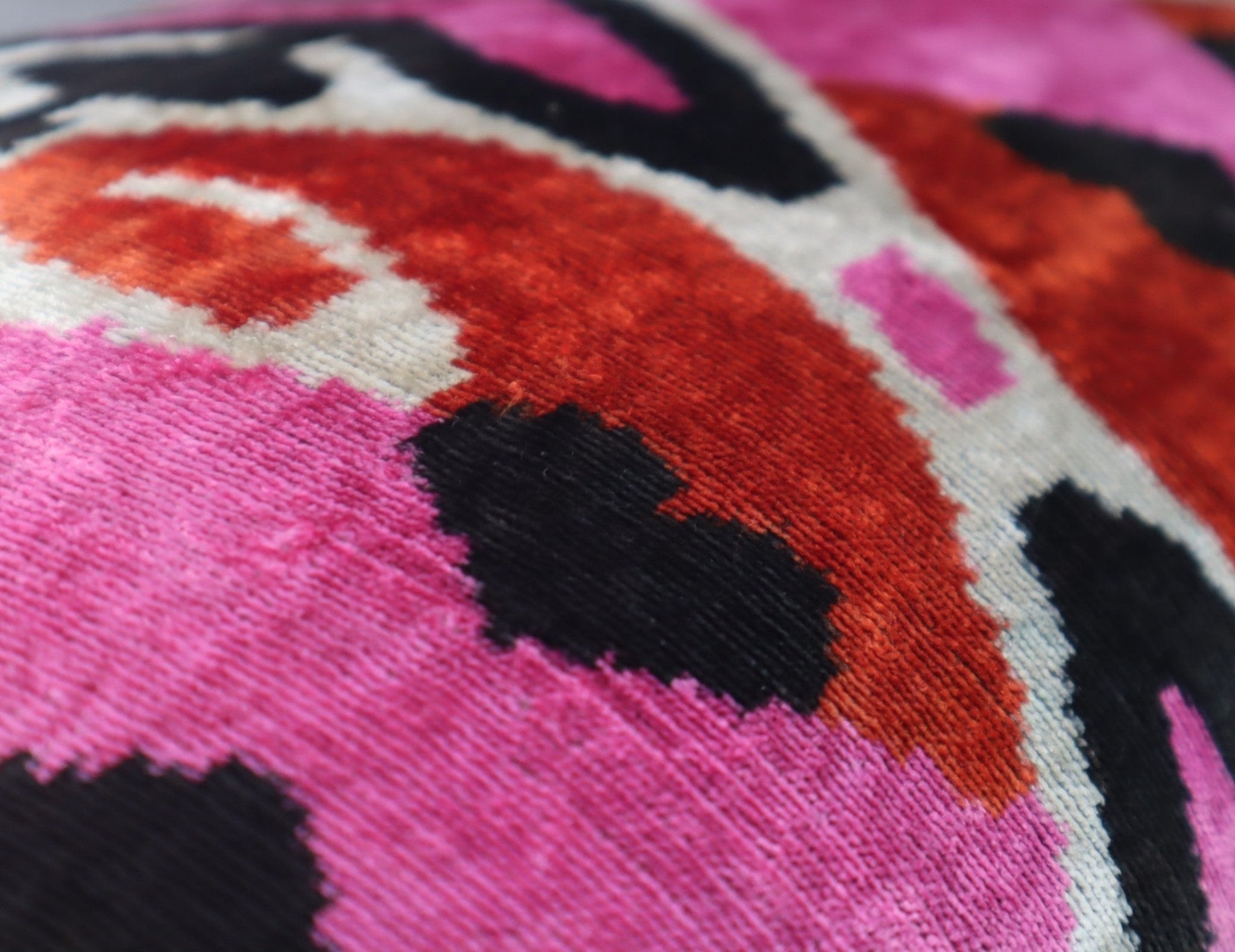 Canvello Pink Orange Handmade 16x24 Silk Velvet Pillow, Organic Veg Dyed, Down/Feather Filled