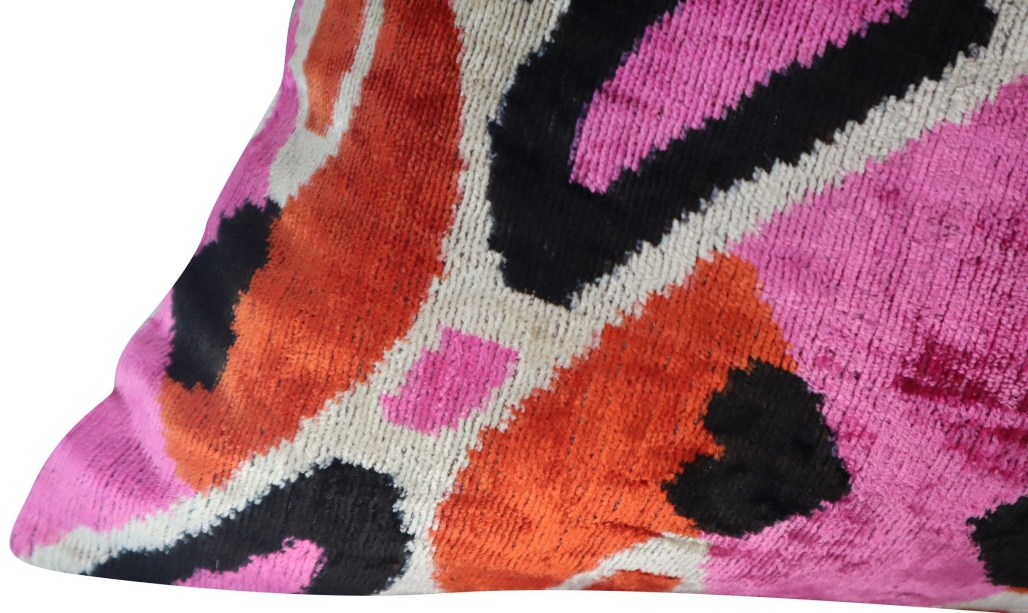 Canvello Pink Orange Handmade 16x24 Silk Velvet Pillow, Organic Veg Dyed, Down/Feather Filled