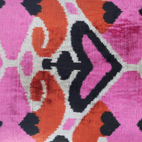 Canvello Pink Orange Handmade 16x24 Silk Velvet Pillow, Organic Veg Dyed, Down/Feather Filled