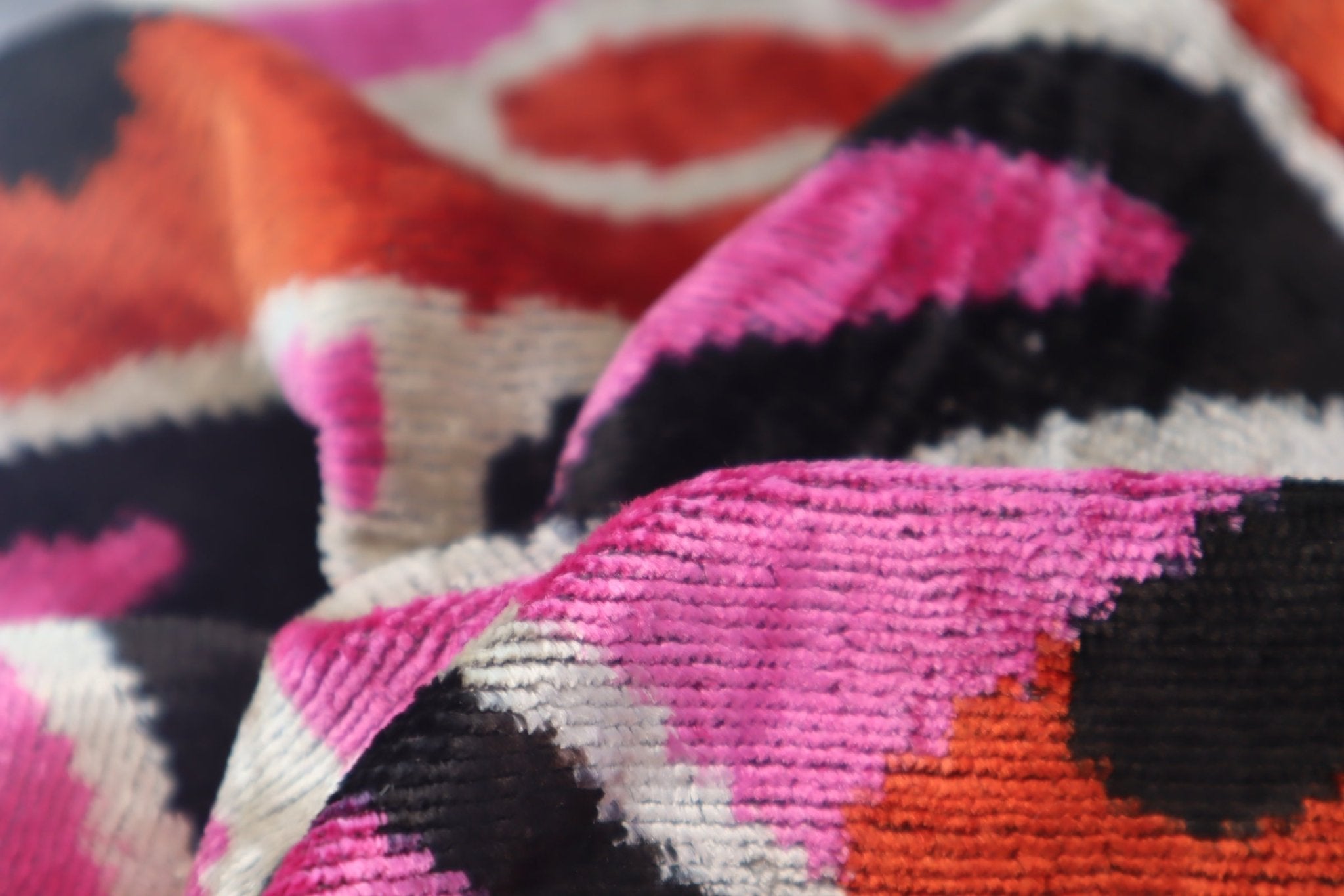 Canvello Pink Orange Handmade 16x24 Silk Velvet Pillow, Organic Veg Dyed, Down/Feather Filled