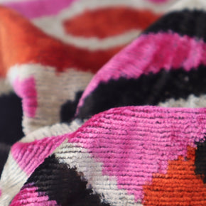 Canvello Pink Orange Handmade 16x24 Silk Velvet Pillow, Organic Veg Dyed, Down/Feather Filled