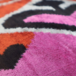 Canvello Pink Orange Handmade 16x24 Silk Velvet Pillow, Organic Veg Dyed, Down/Feather Filled