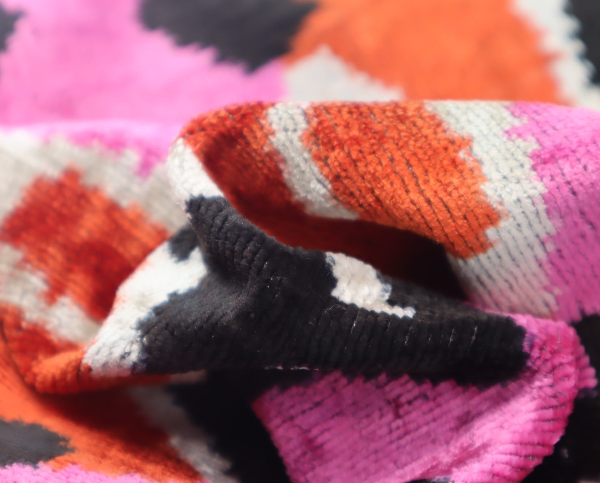 Canvello Pink Orange Handmade 16x24 Silk Velvet Pillow, Organic Veg Dyed, Down/Feather Filled