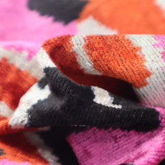Canvello Pink Orange Handmade 16x24 Silk Velvet Pillow, Organic Veg Dyed, Down/Feather Filled