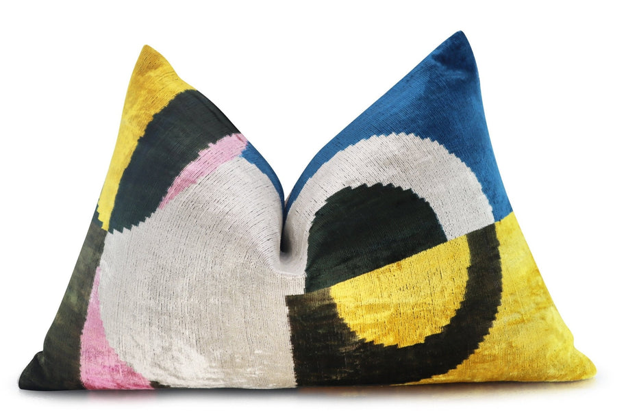 Canvello Silver Black Gold Handmade 16x24 Silk Velvet Pillow, Organic Veg Dyed, Down/Feather Filled