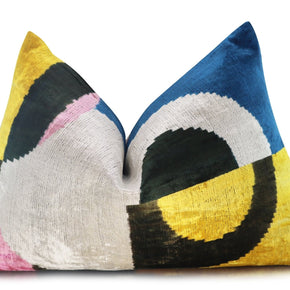 Canvello Silver Black Gold Handmade 16x24 Silk Velvet Pillow, Organic Veg Dyed, Down/Feather Filled