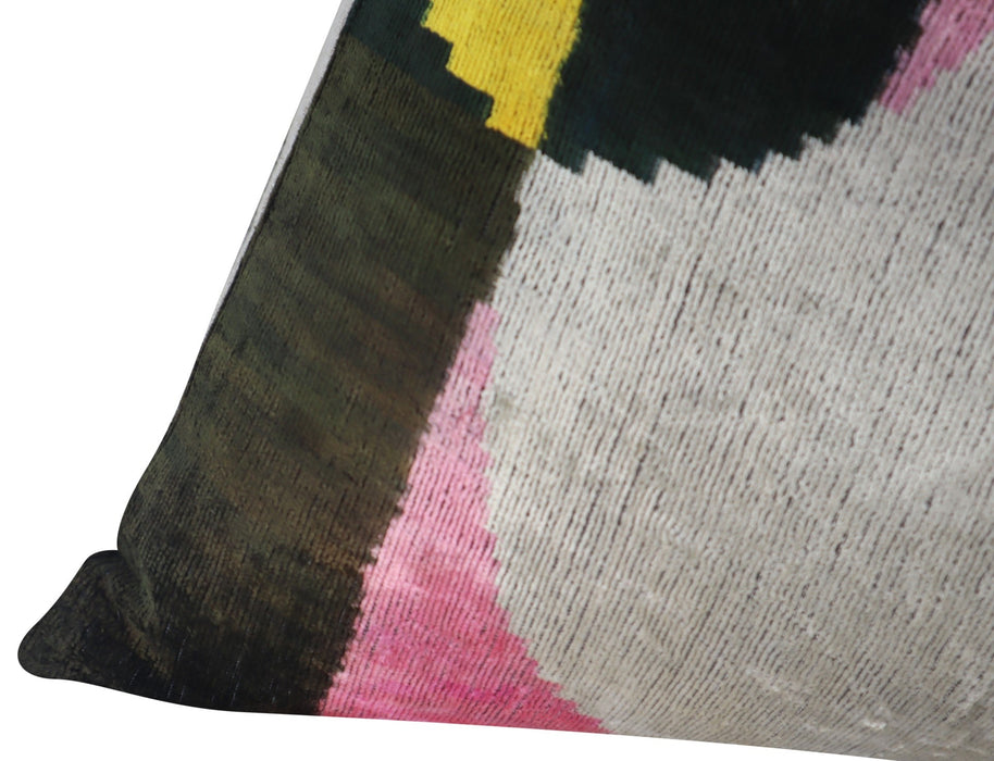 Canvello Silver Black Gold Handmade 16x24 Silk Velvet Pillow, Organic Veg Dyed, Down/Feather Filled