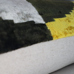 Canvello Silver Black Gold Handmade 16x24 Silk Velvet Pillow, Organic Veg Dyed, Down/Feather Filled