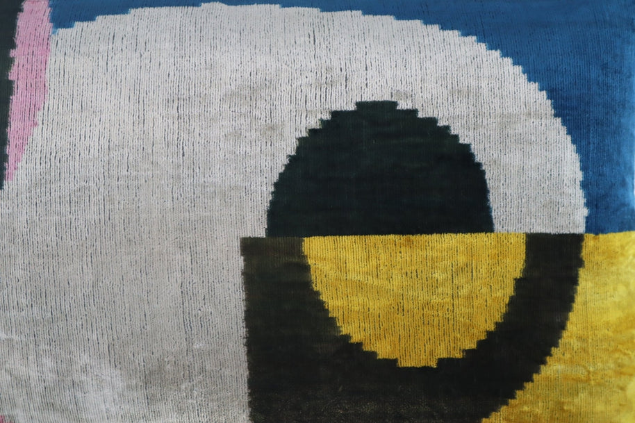 Canvello Silver Black Gold Handmade 16x24 Silk Velvet Pillow, Organic Veg Dyed, Down/Feather Filled