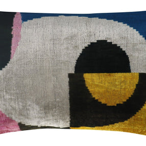 Canvello Silver Black Gold Handmade 16x24 Silk Velvet Pillow, Organic Veg Dyed, Down/Feather Filled