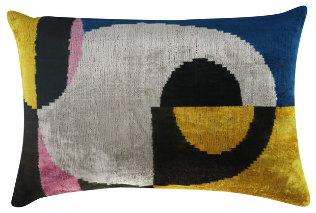 Canvello Silver Black Gold Handmade 16x24 Silk Velvet Pillow, Organic Veg Dyed, Down/Feather Filled