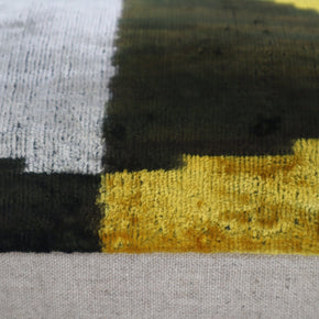 Canvello Silver Black Gold Handmade 16x24 Silk Velvet Pillow, Organic Veg Dyed, Down/Feather Filled