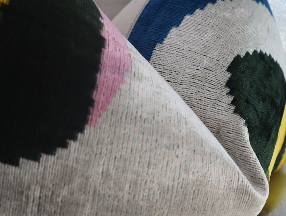 Canvello Silver Black Gold Handmade 16x24 Silk Velvet Pillow, Organic Veg Dyed, Down/Feather Filled