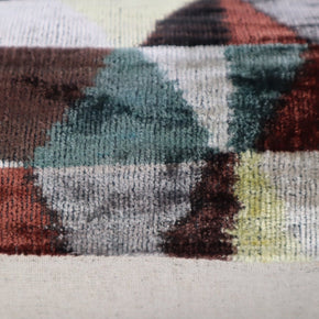 Canvello Teal Beige Brown Vegetable Dyed Handmade Turkish Silk Velvet Pillow - A Work Of Art