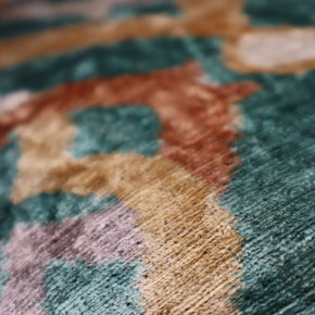 Canvello Teal Beige Brown Vegetable Dyed Handmade Turkish Silk Velvet Pillow - A Work Of Art