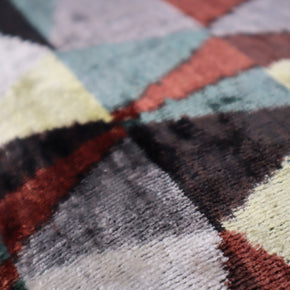 Canvello Teal Beige Brown Vegetable Dyed Handmade Turkish Silk Velvet Pillow - A Work Of Art