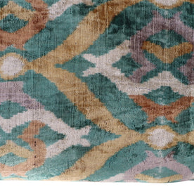 Canvello Teal Beige Brown Vegetable Dyed Handmade Turkish Silk Velvet Pillow - A Work Of Art