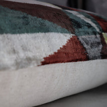 Canvello Teal Beige Brown Vegetable Dyed Handmade Turkish Silk Velvet Pillow - A Work Of Art