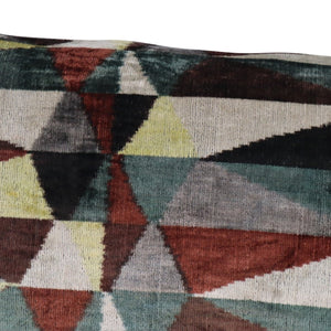 Canvello Teal Beige Brown Vegetable Dyed Handmade Turkish Silk Velvet Pillow - A Work Of Art