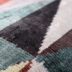Canvello Teal Beige Brown Vegetable Dyed Handmade Turkish Silk Velvet Pillow - A Work Of Art