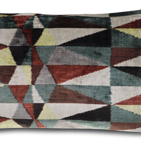 Canvello Teal Beige Brown Vegetable Dyed Handmade Turkish Silk Velvet Pillow - A Work Of Art