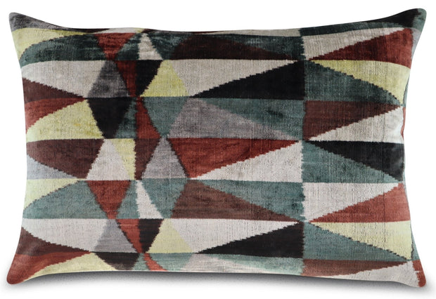 Canvello Teal Beige Brown Vegetable Dyed Handmade Turkish Silk Velvet Pillow - A Work Of Art