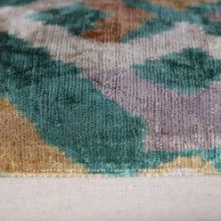 Canvello Teal Beige Brown Vegetable Dyed Handmade Turkish Silk Velvet Pillow - A Work Of Art