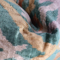 Canvello Teal Beige Brown Vegetable Dyed Handmade Turkish Silk Velvet Pillow - A Work Of Art