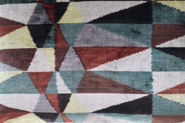 Canvello Teal Beige Brown Vegetable Dyed Handmade Turkish Silk Velvet Pillow - A Work Of Art