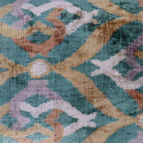 Canvello Teal Beige Brown Vegetable Dyed Handmade Turkish Silk Velvet Pillow - A Work Of Art