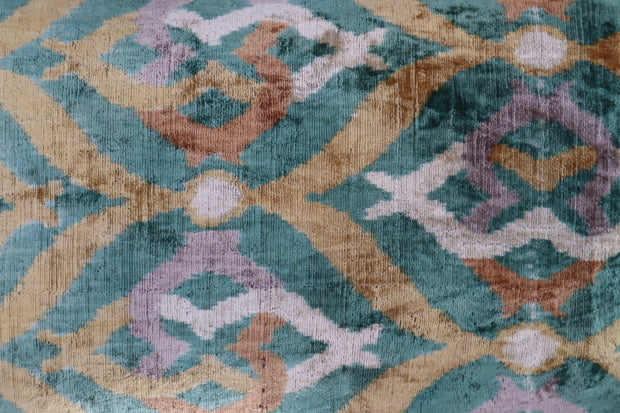 Canvello Teal Beige Brown Vegetable Dyed Handmade Turkish Silk Velvet Pillow - A Work Of Art