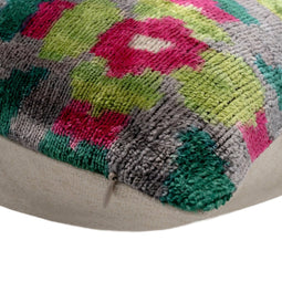 Canvello Unique Gray Green THROW PILLOW + Down INSERT, Invisible Zipper, Couch Cushion, Handmade Luxury Fabric, Decorative Soft Silk Velvet  16