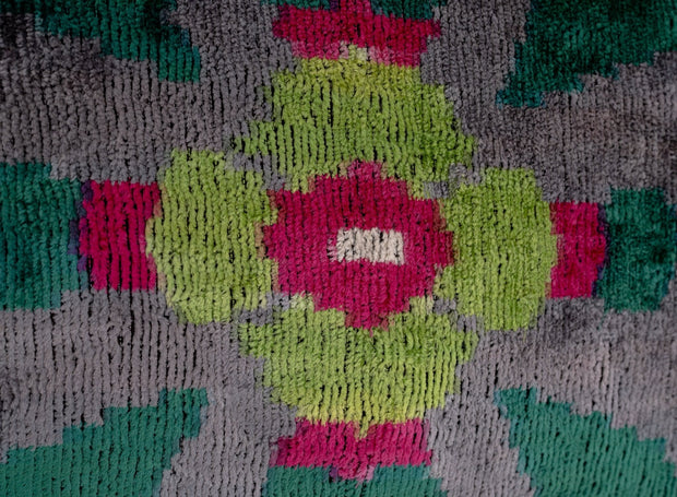 Canvello Unique Gray Green THROW PILLOW + Down INSERT, Invisible Zipper, Couch Cushion, Handmade Luxury Fabric, Decorative Soft Silk Velvet  16"x24"