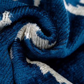 Canvello Unique THROW PILLOW + Down INSERT, Couch Cushion, Handmade Luxury Fabric, Decorative Super Soft Silk Velvet Navy Blue 16x24 In