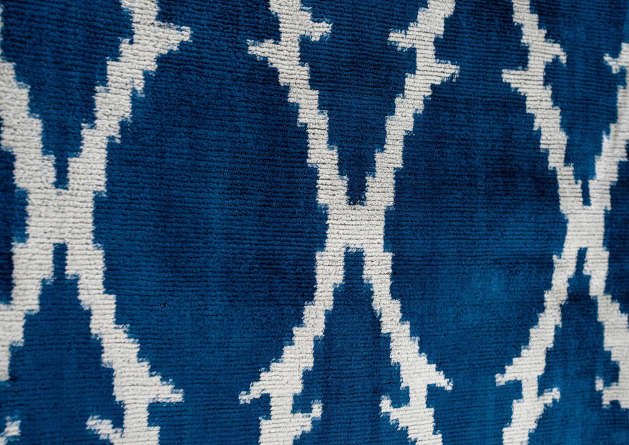 Canvello Unique THROW PILLOW + Down INSERT, Couch Cushion, Handmade Luxury Fabric, Decorative Super Soft Silk Velvet Navy Blue 16x24 In